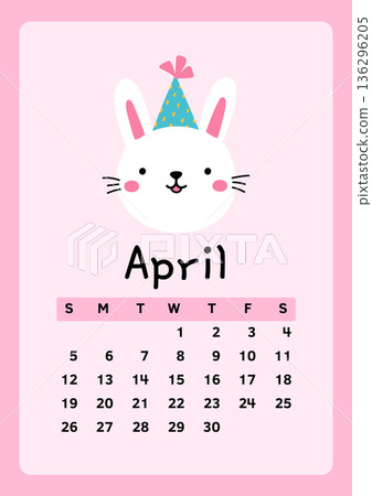 Calendar page for April 2026 Calendar page for April 2026 136296205