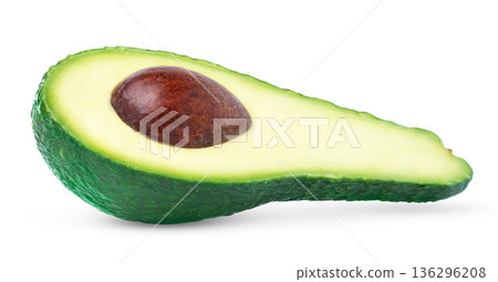 Half of pinkerton avocado isolate on white background. 136296208