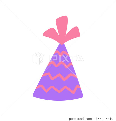 Purple birthday party hat  136296210