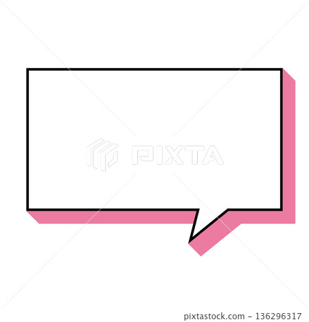 Simple speech bubble illustration, horizontal, square Simple speech bubble illustration, horizontal, square 136296317