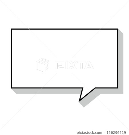 Simple speech bubble illustration, horizontal, square Simple speech bubble illustration, horizontal, square 136296319