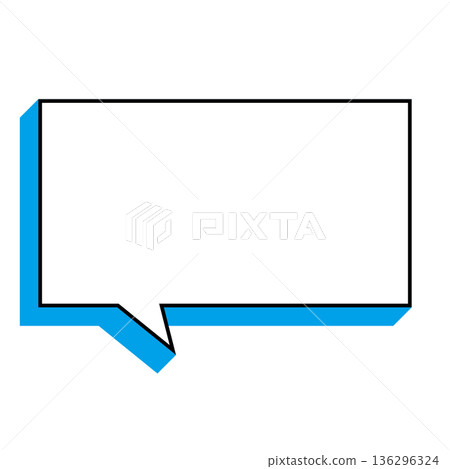 Simple speech bubble illustration, horizontal, square Simple speech bubble illustration, horizontal, square 136296324