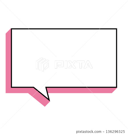 Simple speech bubble illustration, horizontal, square 136296325