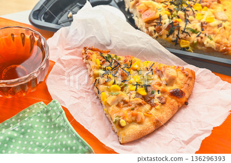 Rebaked teriyaki chicken pizza Rebaked teriyaki chicken pizza 136296393