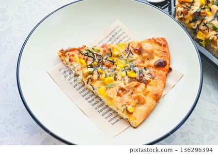 Teriyaki chicken pizza 136296394