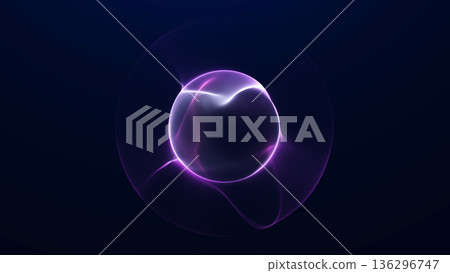 Glowing purple energy sphere with smooth plasma waves and soft gradient light on dark background. Futuristic digital orb with elegant depth, minimal design and modern abstract atmosphere. Glowing purple energy sphere with smooth plasma waves and soft gradient light on dark background. Futuristic digital orb with elegant depth, minimal design and modern abstract atmosphere. 136296747
