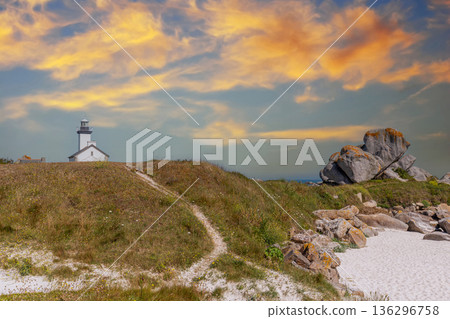 Beach of Pontusval, cotes-d'armor, brittany, france 136296758