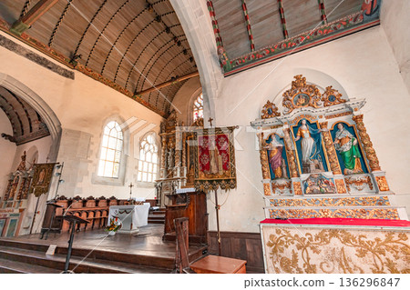 Roscoff cathedral, finistere, brittany, france, interiors Roscoff cathedral, finistere, brittany, france, interiors 136296847