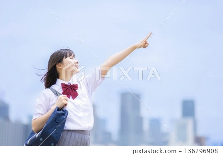 Smiling student in uniform Smiling student in uniform 136296908