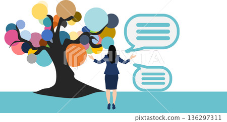 有想法的女商人的插圖 136297311