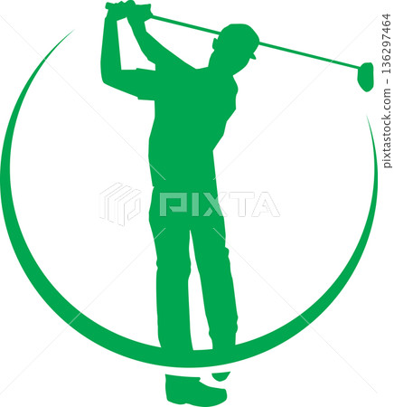 高爾夫球剪影標誌 136297464