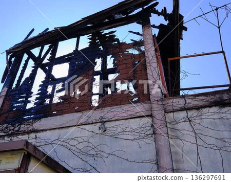 Private house burned by fire Fire Private house burned by fire Fire 136297691