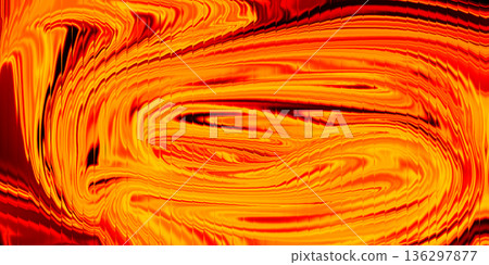 Bright orange abstract fluid swirl background with warm energy 136297877
