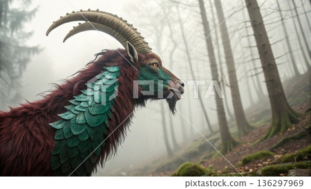 Cinematic close-up of three majestic mythical chimera creatures Cinematic close-up of three majestic mythical chimera creatures 136297969