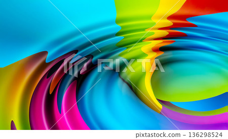 Bright abstract colorful liquid background, circles from a drop on multicolor water Bright abstract colorful liquid background, circles from a drop on multicolor water 136298524