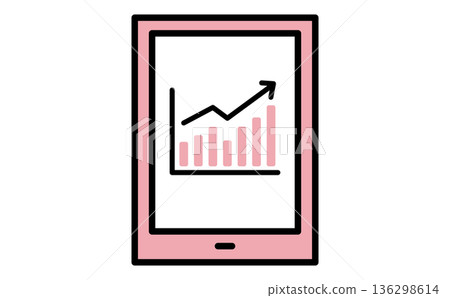 Business illustration of a tablet device displaying graphs showing trends in marketing sales and business data Business illustration of a tablet device displaying graphs showing trends in marketing sales and business data 136298614