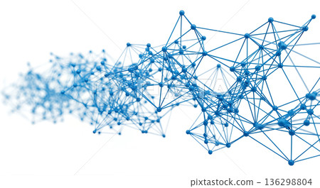 IT network technology background connection blue abstract data communication 5G AI geometric structure material 136298804