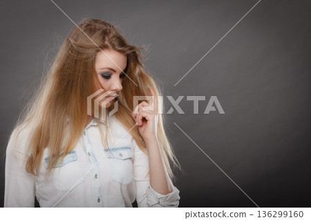 Stylish attractive woman portrait. Stylish attractive woman portrait. 136299160