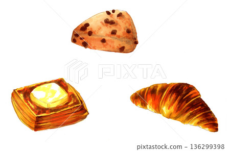 三款美味的手工麵包 136299398