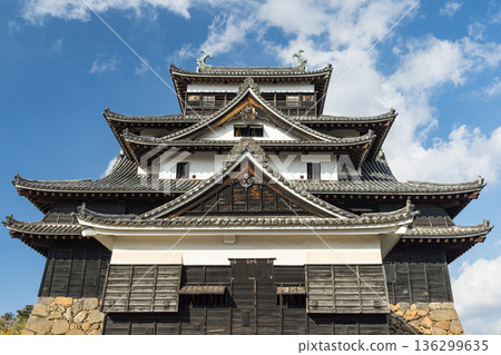 The remaining castle tower of Matsue Castle, a national treasure, is located in Tonomachi, Matsue City, Shimane Prefecture, Japan The remaining castle tower of Matsue Castle, a national treasure, is located in Tonomachi, Matsue City, Shimane Prefecture, Japan 136299635