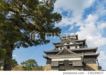 The remaining castle tower of Matsue Castle, a national treasure, is located in Tonomachi, Matsue City, Shimane Prefecture, Japan The remaining castle tower of Matsue Castle, a national treasure, is located in Tonomachi, Matsue City, Shimane Prefecture, Japan 136299637