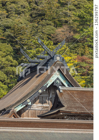 The main hall of Izumo Taisha Shrine in Taishacho, Izumo City, Shimane Prefecture, Japan 136299797