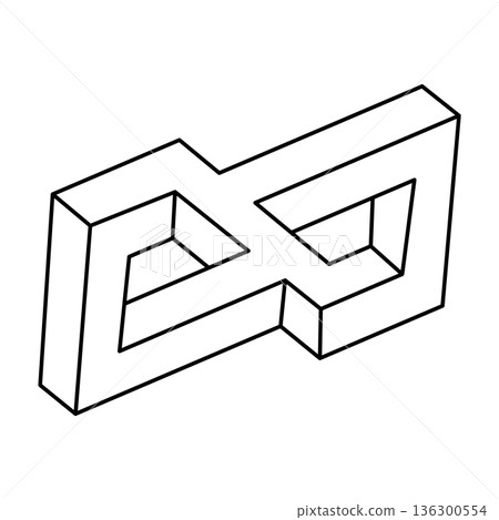 Impossible shape. Optical Illusion. Web design element. Line design. Op art. Impossible shape. Optical Illusion. Web design element. Line design. Op art. 136300554