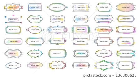 Title doodle frames. Hand drawn borders, vintage badges for blog header or footer, baby shower invitation and scrapbooking or planner sticker. Decorative text box, sale label, coupon tag vector set Title doodle frames. Hand drawn borders, vintage badges for blog header or footer, baby shower invitation and scrapbooking or planner sticker. Decorative text box, sale label, coupon tag vector set 136300623