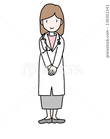 Standing young female doctor 136301341