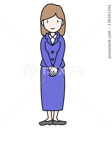 Woman in a standing suit 136301342