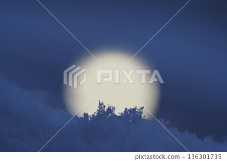 Fresh snow and a full moon 136301735