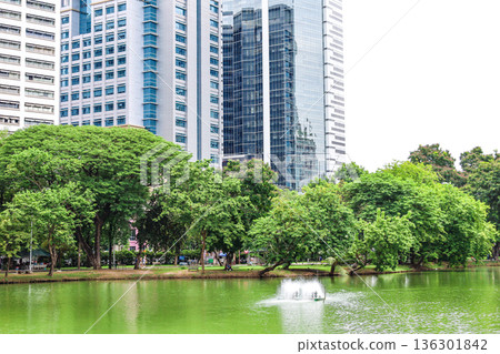 摩天大樓林立的城市景觀 [泰國曼谷] 136301842