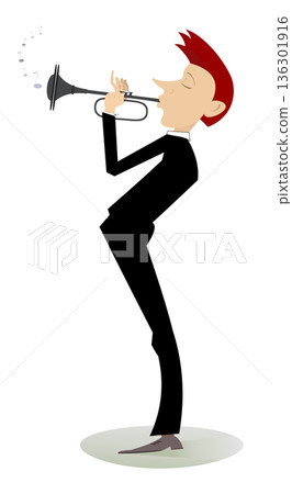 vector, man, trumpet 136301916