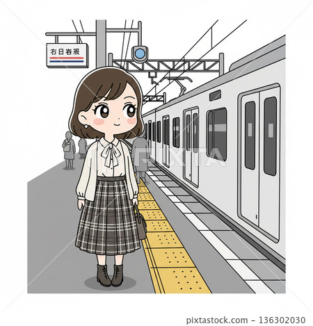 等待火車的婦女 136302030