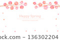 Cute cherry blossom branch frame 136302204