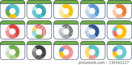 Pie chart graphic material illustration set 136302227