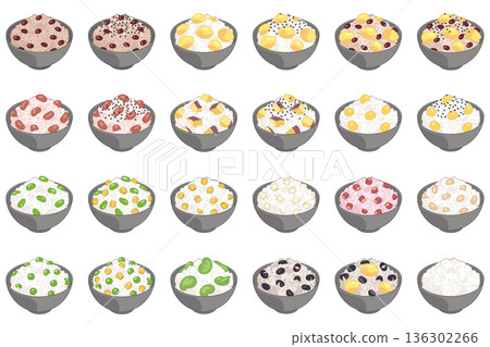 23 kinds of rice cooked with beans and grains + white rice (no name) 136302266