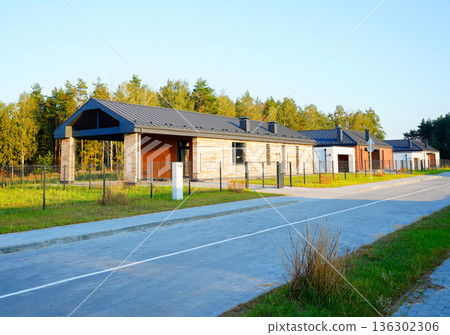 Modern Scandinavian Barnhouse Project. Contemporary barn design as suburb house Modern Scandinavian Barnhouse Project. Contemporary barn design as suburb house 136302306