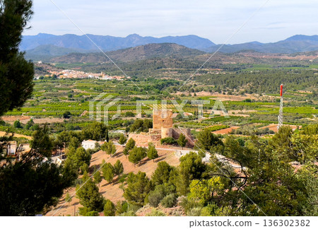 Castell of Torres Torres town village, Valencia, Spain. Muslim fortress. Castillo de Torres Torres.  136302382