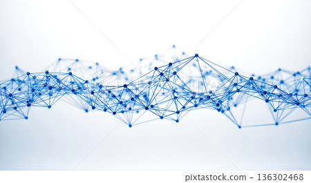 Network connection digital communication background blue 3DCG concept abstract material future DX connection 136302468