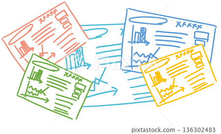 手寫傳單圖形材料插圖 136302483