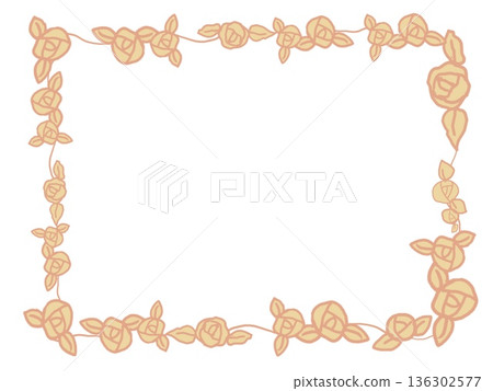 黃色玫瑰花框 黃色玫瑰花框 136302577