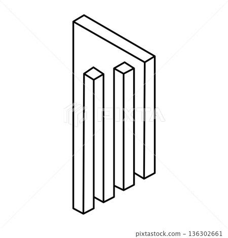 Optical illusion figure, unreal geometric object vector. Impossible shapes. Sacred geometry.  136302661