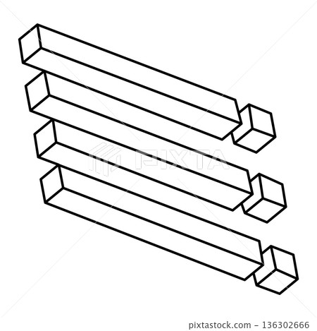 Impossible objects. Optical illusion shape. 3d illustration.  136302666