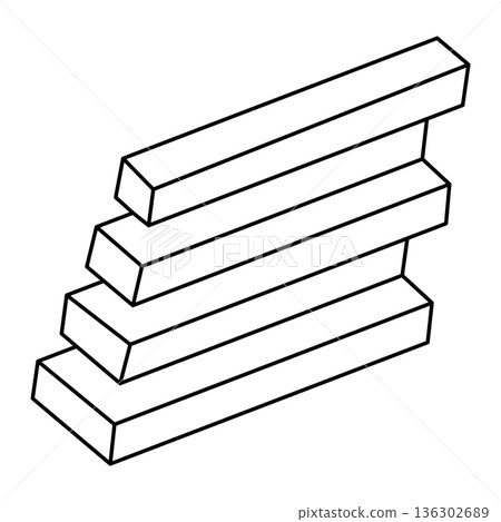 Impossible objects. Optical illusion shape. 3d illustration. Impossible objects. Optical illusion shape. 3d illustration. 136302689