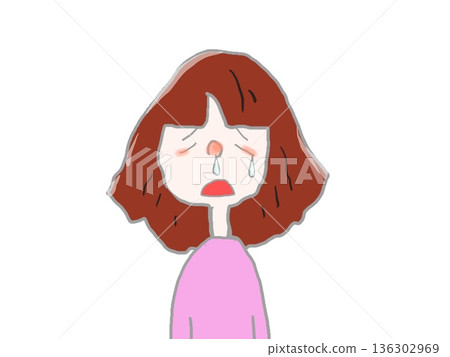 一幅描繪女子哭泣奔跑的插圖 136302969