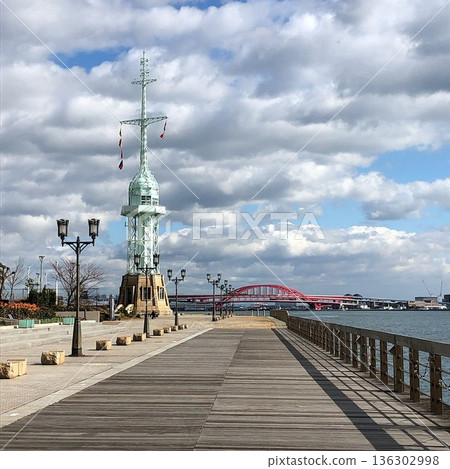 Kobe Port Harborland Seaside Promenade Kobe Port Harborland Seaside Promenade 136302998