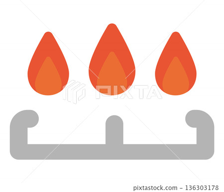 Illustration of a simple gas stove 136303178
