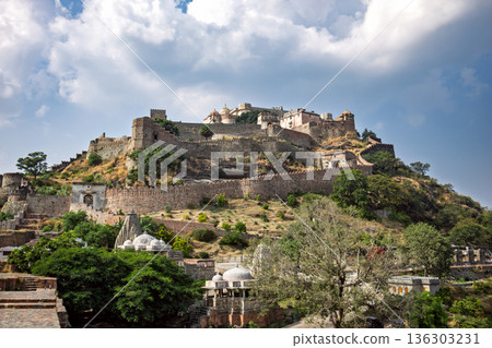 Kumbhalgarh is a Mewar fortress on the westerly range of Aravalli Hills, in the Rajsamand district near Udaipur of Rajasthan state in western India. Kumbhalgarh is a Mewar fortress on the westerly range of Aravalli Hills, in the Rajsamand district near Udaipur of Rajasthan state in western India. 136303231