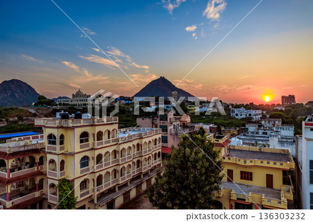 Pushkar is a town in the Ajmer district in the Indian state of Rajasthan. 136303232